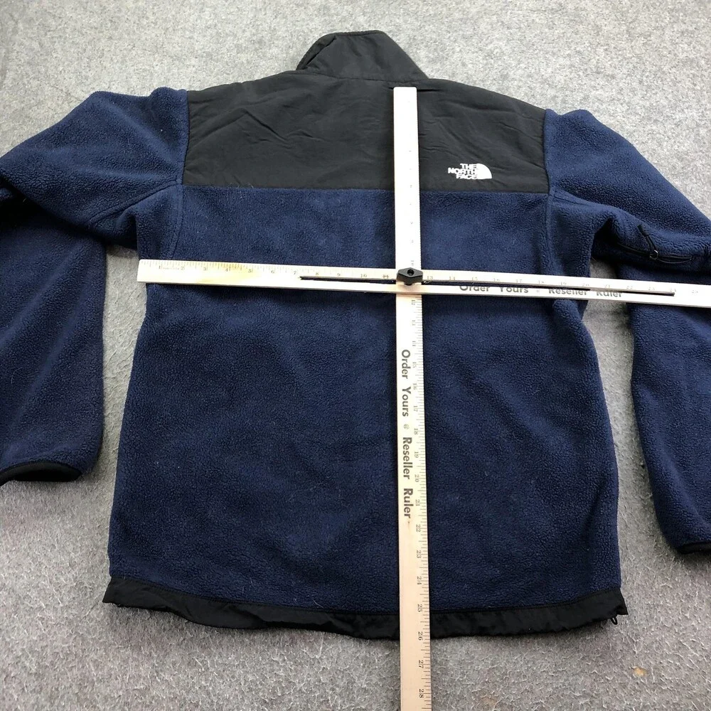 The North Face Jacket Mens Small Blue Black Fleece Full Zip Hiking Denali